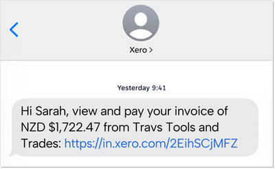 Send an invoice via SMS text message – Xero Central